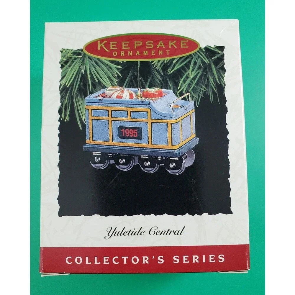Hallmark Keepsake Yuletide Central Pressed Tin, train Christmas Ornament 1-3